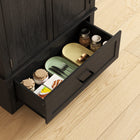HOMCOM - Armoire de rangement de cuisine 69 po avec étagères réglables - noir et brun-Couleur : Noir, Marron 