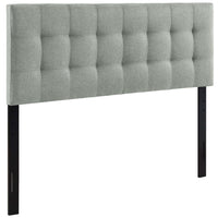 Modway - Lily Tissu rembourré Tête de lit complète, Gris-Tête de lit élégamment touffée
