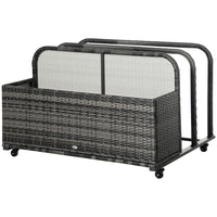 Outsunny - Rangement roulant pour accessoires de piscine, gris-Divisé en 3 sections : 2 compartiments et 1 long panier de rangement pour les essentiels  