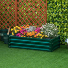 Outsunny - Jardin surélevé 4 pi x 2 pi x 1 pi - vert foncé-Structure en acier solide avec revêtement antirouille pour une utilisation fiable 