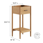 Modway - Zaire 18" Armoire de toilette de salle de bain (lavabo non inclus) - Naturel-Tiroir fixe