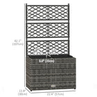 Outsunny - Bac de jardin surélevé 22L avec treillis-Fabriqué à partir d'un cadre en métal recouvert de rotin PE