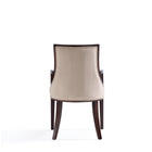 Manhattan Comfort - Lot de 2 fauteuils de salle à manger traditionnels Fifth Avenue 57 cm, revêtement simili cuir et velours, coloris beige-Livré chez vous entièrement assemblé Aucun assemblage requis