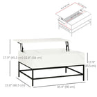 HOMCOM - Table basse relevable avec compartiment de rangement caché - blanc-Plateau spacieux pouvant exposer de nombreuses décorations