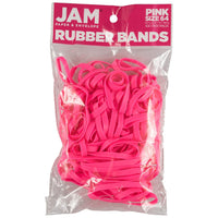 JAM Paper - Élastiques durables - taille 64 - roses - multi-usages - Paquet de 100-Couleur : rose | Élastiques colourés
