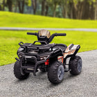 Aosom - Quad 6v pour enfants avec musique, voiture à 4 roues électrique sur batterie - noir-Bouton sur le guidon pour avancer, avec une vitesse de 1,24 mph 