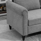 HOMCOM - Canapé loveseat avec accoudoirs courbés - gris clair-Les patins de pieds réglables assurent la stabilité sur les surfaces inégales 