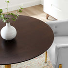 Modway - Verne 40 po Table à manger, Noyer cerise doré-Conception du grain de bois