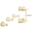PawHut - Étagère murale pour chat 4 pcs avec poteaux à griffer, hamac, plateformes, marches-Ensemble de 4 pièces offrant une variété de designs pour les chats joueurs 