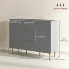 HOMCOM - Buffet 47,2 po L - gris-Meuble de rangement polyvalent servant également de meuble TV, pouvant accueillir une télévision jusqu'à 55 po 