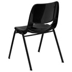 Chaise coquille noire pour enfants ergonomique et empilable de la série HERCULES avec hauteur de siège de 12 po.-Recommandé pour les garderies - Enfants d'âge de maternelle