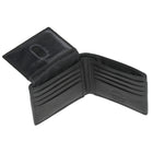 Club Rochelier - Portefeuille mince pliable pour homme avec carte d'identité amovible - Noir-Cuir véritable