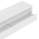 Manhattan Comfort - Meuble TV moderne Duncan 70 po - Blanc-Comprend 2 orifices pour la gestion des câbles et des fils