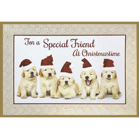 Rosedale - Cartes De souhaits Noël / Enveloppes - 5-1/2 po x 8 po - Amitié - chiots - Paquet de 12-Cartes de souhaits qualité boutique