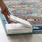 Modway - Entourage Treillis marocain floral vieilli d’Odile Tapis de 5 pi l x 8 pi L - Bleu, Rouge, Orange, Jaune-Dessous en caoutchouc de prise