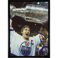 Wayne Gretzky 20x29 Oilers Stanley Cup-V - Toile encadree - 22" x 31"-Impression sur toile de qualité supérieure avec bordures enveloppées