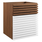 Modway - Render Fixation murale de 18" Armoire de toilette de salle de bain (lavabo non inclus) - Noyer blanc-Vanité moderne du milieu du siècle