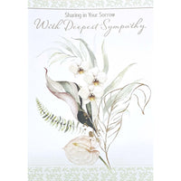 Mill Brook Studio - Cartes de souhaits Sympathie avec enveloppes – 5-3/8 po x 7-3/4 po – Fleur – paquet de 18-Cartes de souhaits qualité boutique