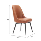 Zuo - Keppel Chaise de salle à manger pivotante - Brun - Ensemble de 2-6