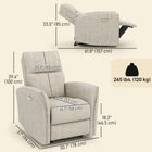 HOMCOM - Fauteuil inclinable électrique avec ports USB - beige-Réglage fluide à 137° pour lire, faire la sieste ou regarder la télévision   