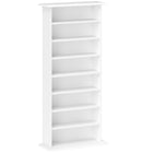 HOMCOM - Armoire de rangement multimédia mince - blanc-Peut contenir jusqu'à 360 CD dans 8 compartiments 