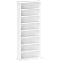 HOMCOM - Armoire de rangement multimédia mince - blanc-Peut contenir jusqu'à 360 CD dans 8 compartiments 