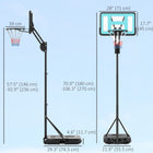 Soozier - panier de basketball entièrement réglable pour l’extérieur-Les roues assurent un déplacement facile de ce panier de basket portable