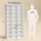 HOMCOM - Armoire de rangement multimédia à 9 niveaux - 68.9 po H - blanc-Utilisation polyvalente pour accueillir des médias, des livres ou des objets décoratifs