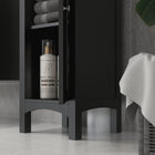 Kleankin - Armoire de rangement de salle de bain haute avec étagères réglables - noir-Matériau : MDF 
