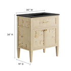 Modway - Elysian 30" Vanette de salle de bain - Burl noir-Bassin d’évier en céramique