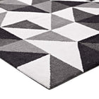 Modway - Kahula Mosaïque du triangle géométrique Tapis - 5 po x 8 po - Noir/Gris/Blanc-Microfibre 100% polyester