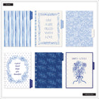 The Happy Planner - Planificateur daté format classique 2026–2027 à reliure à disques - 9-3/4 po x 5-5/16 po - Bleus champêtres-S’harmonise parfaitement avec les autres articles de la collection Cottage Blues