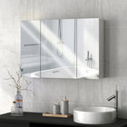 Kleankin - Armoire à pharmacie murale avec miroir - 35 po l x 24 po P - blanc-Étagères de rangement spacieuses répondant à différents besoins 