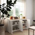 HOMCOM - Buffet 55,1 po L, armoire de rangement, blanc-Utilisez-le comme meuble d’entrée, buffet, meuble d’appoint et plus encore 