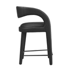 Modway - Pinnacle Cuir végane Tabouret de comptoir - Noir noir - Ensemble de 2-Capacité de poids : 330 lb