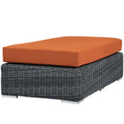Modway - Summon Terrasse extérieure Ottoman Rectangle Sunbrella in Toile toscane-Cadre en aluminium revêtu de poudre