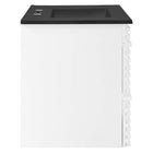Modway - Render Fixation murale de 30" Vanette de salle de bain - Blanc Noir-Tiroirs à extension complète