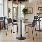 Zuo - Ace Tabouret de bar - Gris foncé/Noyer - Ensemble de 2-Dimensions: 21,7 po L x 20,9 po L x 40,9 po H