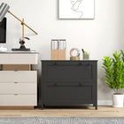 HOMCOM - Armoire latérale à dossiers avec serrure - noir-Base surélevée pour un nettoyage sans effort 