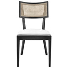 Modway - Caledonia Tissu tapis Chaise à manger Ensemble de 2 - Noir Blanc-9