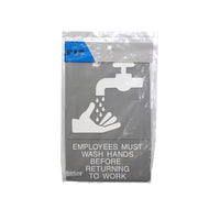 Headline Sign - Enseigne « Les employés doivent se laver les mains », 6" x 9", gris/blanc-Plastique moulé par injection de 6 po x 9 po x 1/8 po