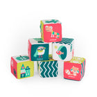 Miniland - Sensation d'apprentissage : ensemble de cubes à hochet doux - Lot de 6-Des cubes empilables attrayants avec des couleurs et des motifs visuellement stimulants