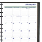Blueline - 2027 agenda mensuel 16 mois MiracleBind avec reliure à double spirale – 10 3/4 po x 8 1/2 po – noir – bilingue-100 % de papier recyclé post-consommation