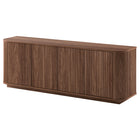 Hudson&Canal - Meuble TV rectangulaire Canton pour téléviseurs jusqu'à 75 po - Noyer satiné-Le plateau supérieur supporte un poids maximal de 34 kg (75 lb), les étagères inférieures peuvent supporter chacune 9 kg (20 lb)