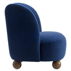Modway - Monroe Performance Velvet Chaise d’accent - Noyer bleu minuit-Soutien de ressort sinueux