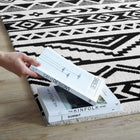 Modway - Haku Tribal marocain géométrique Tapis de comédie 8 pi l x 10 pi L - Noir et blanc-Dessous du tissu de jute adhéré