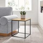 Modway - Zora Bois carré et métal Table d’appoint - Chêne-Cadre métallique revêtu en poudre