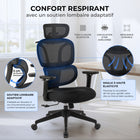 MotionGrey - Fauteuil de bureau ergonomique Mellow à dossier haut et accoudoirs réglables - Noir-9