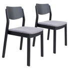 Zuo - Desdamona Chaise de salle à manger - Gris/Noir - Ensemble de 2-Assemblage requis