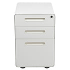 Flash Furniture Classeur ergonomique à verrouillage mobile à 3 tiroir suspendu pour dossiers juridiques et lettres, blanc-Classeur blanc moderne à 3 tiroirs - Design mobile ergonomique